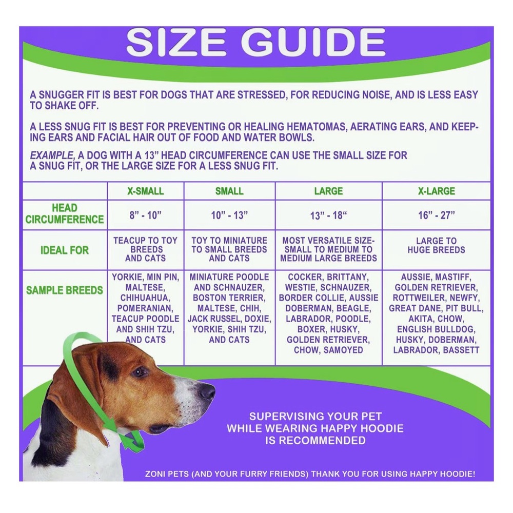 Purple Happy Hoodie Calming Band for Dogs & Cats - Picture 5 of 8